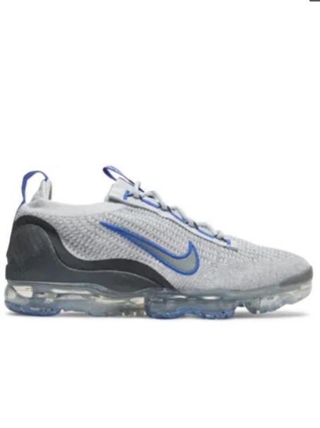 ~New~Men’s Nike Air Vapormax Flyknit In Pure Platinum/Summit White/Bold Blue.